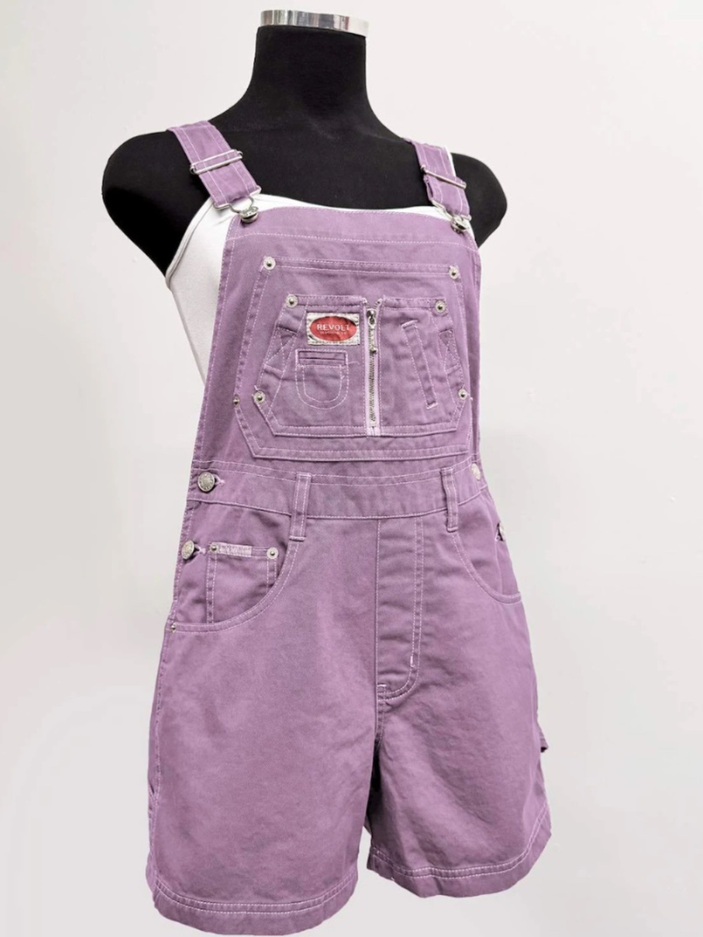 Vintage Revolt Petite Shortalls Overalls Romper Festival Lavender PL NWT